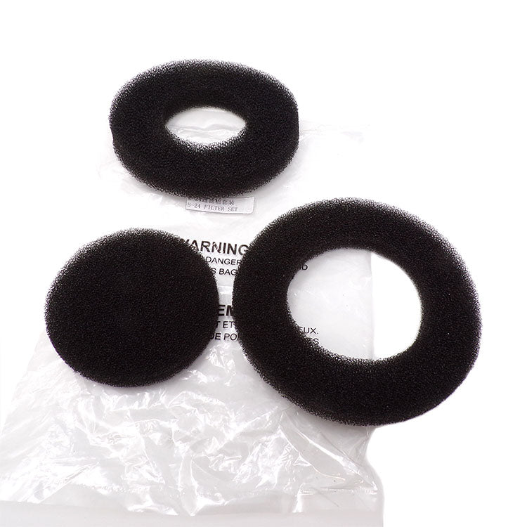 Filter Set, 3 Pieces (1x Inlet Filter,1x Motor Filter, 1x Dustcase Filter) for XPOWER Pet Dryer Models B-24 & B-27 and PDS-12 Wall Cavity Dryer.
Part #: 013-001
Old Part #'s: BB-300-95, BB-024-31, BB-25-44, BB-027-29, BB-045-951