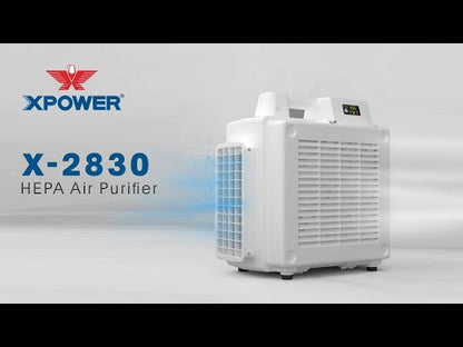 XPOWER X-2830 Professional 4-Stage HEPA/Carbon Air Scrubber with Digital Control and Air Quality Sensor