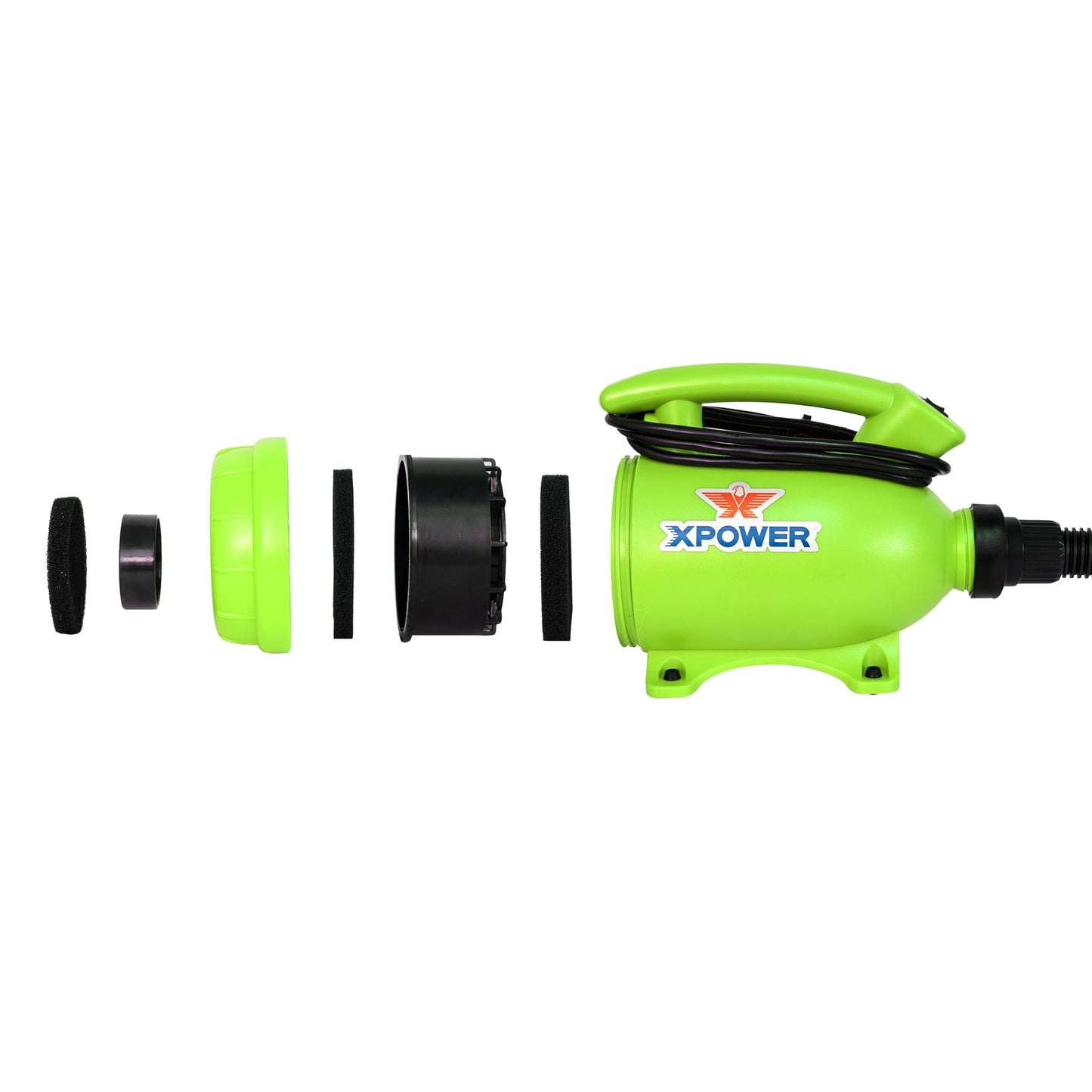 XPOWER B-55 Home Pet Dryer with Vacuum Function - Green