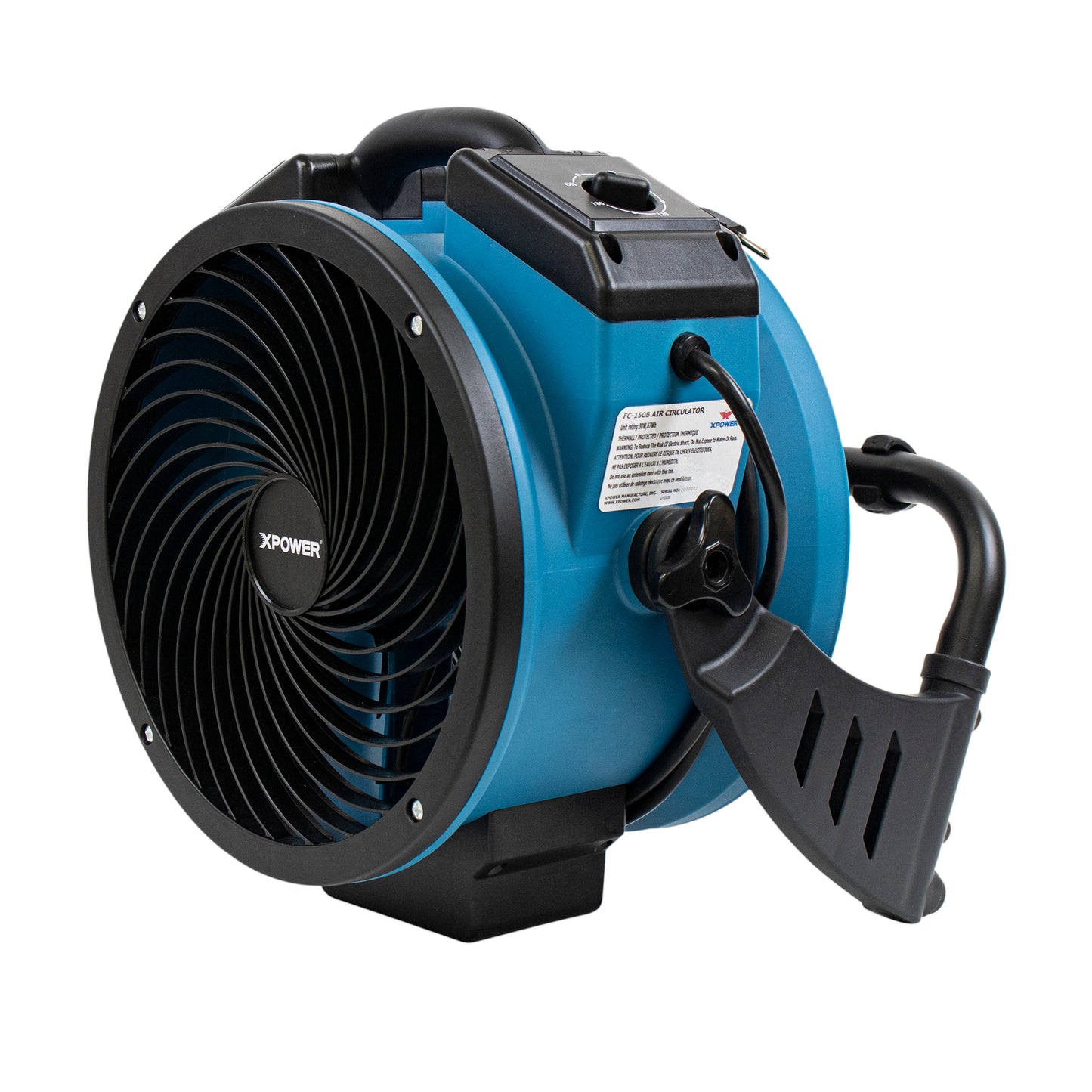XPOWER FC-150B Battery Operated Fan with Brushless DC Motor