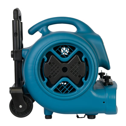 XPOWER P-630HC Air Mover w/ Telescopic Handle, Wheels & Carpet Clamp