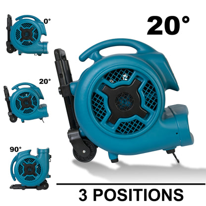 XPOWER X-830H Air Mover with Handle & Wheels (1 HP)