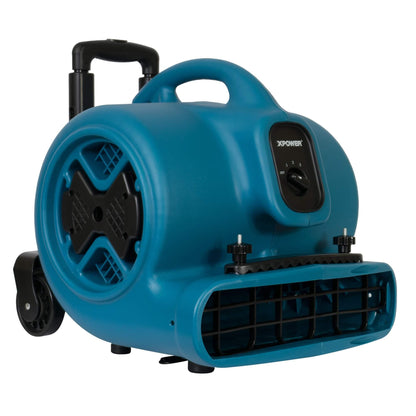 XPOWER P-630HC Air Mover w/ Telescopic Handle, Wheels & Carpet Clamp